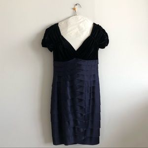 Jones New York Velvet and Ruffle Dress